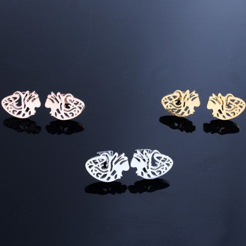 Medical Anatomy Heart Stud Earrings