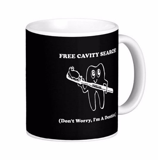 Dentist Cavity Search White Coffee Mugs