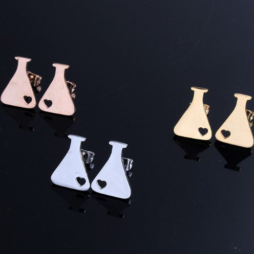 Medical Bottle Flask Stud Earrings