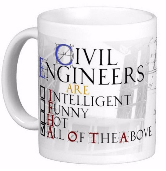 Civil Engineer White Coffee Mugs