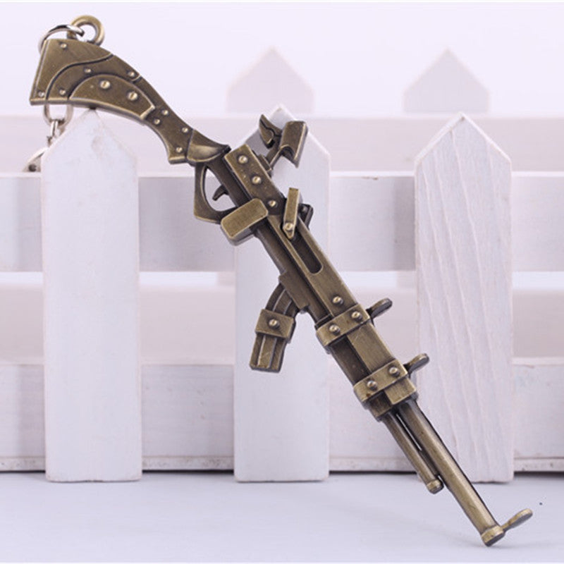 Police Gun Pendant Keychain