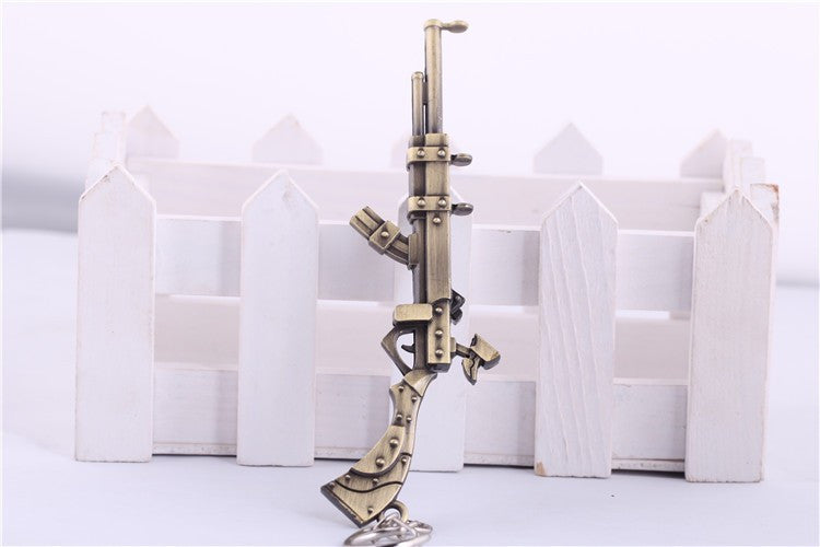 Police Gun Pendant Keychain