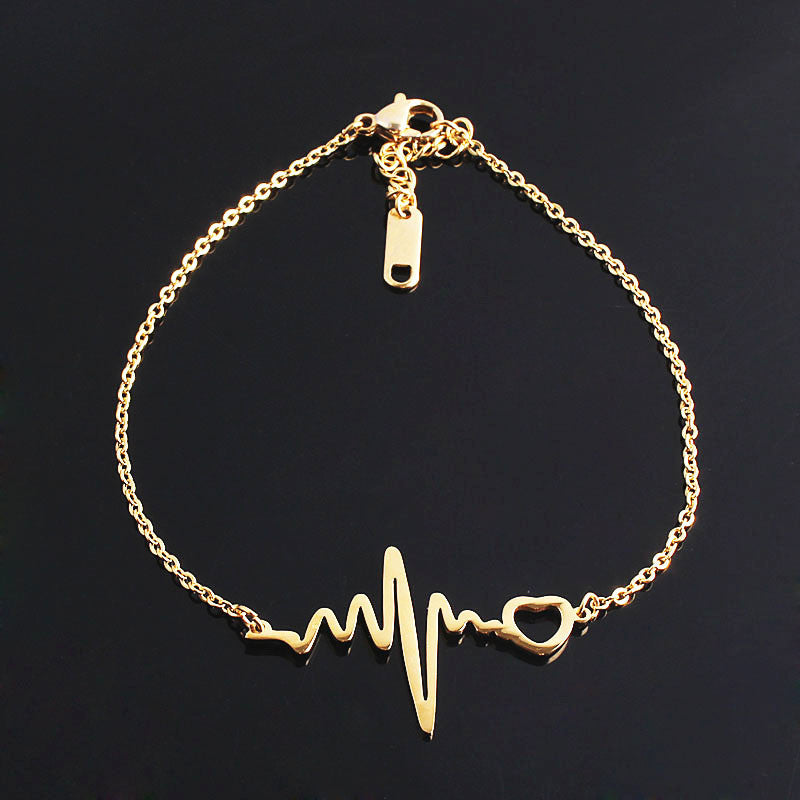 Medical Heartbeat Charm Bracelet