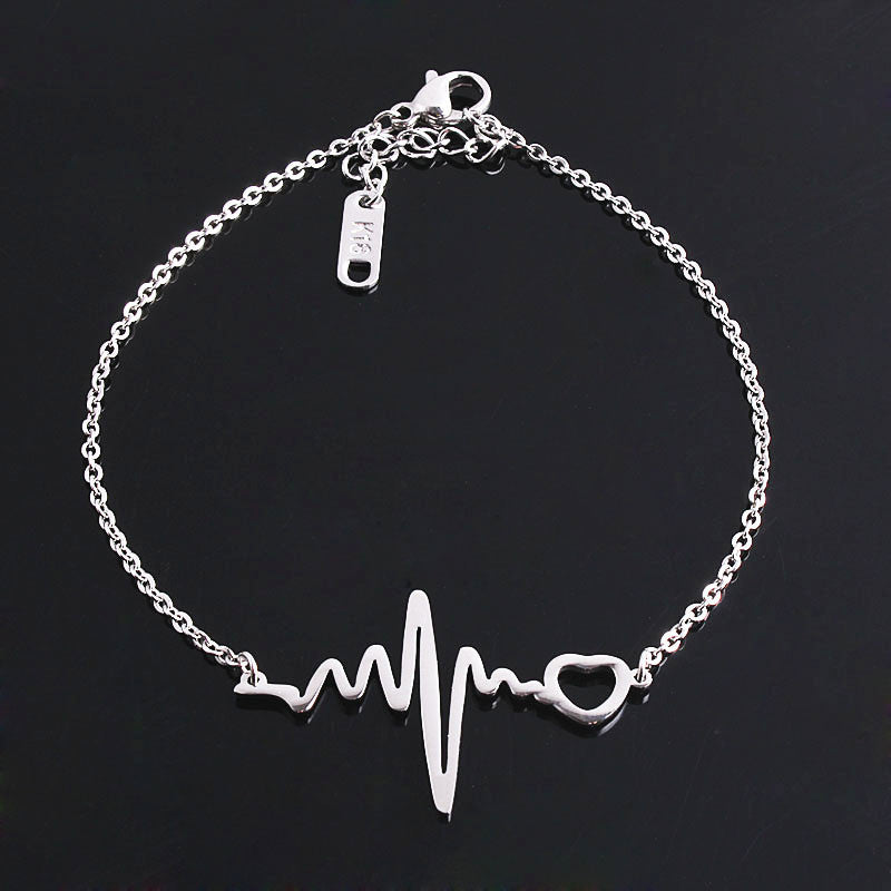 Medical Heartbeat Charm Bracelet