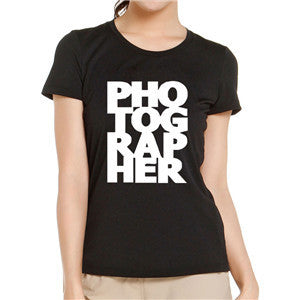 PHOTOGRAPHER Letter Print T Shirts