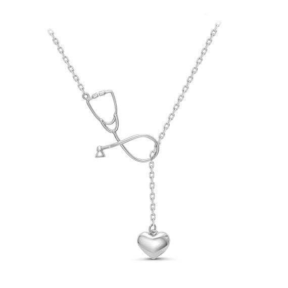 Heart and Stethoscope Necklace
