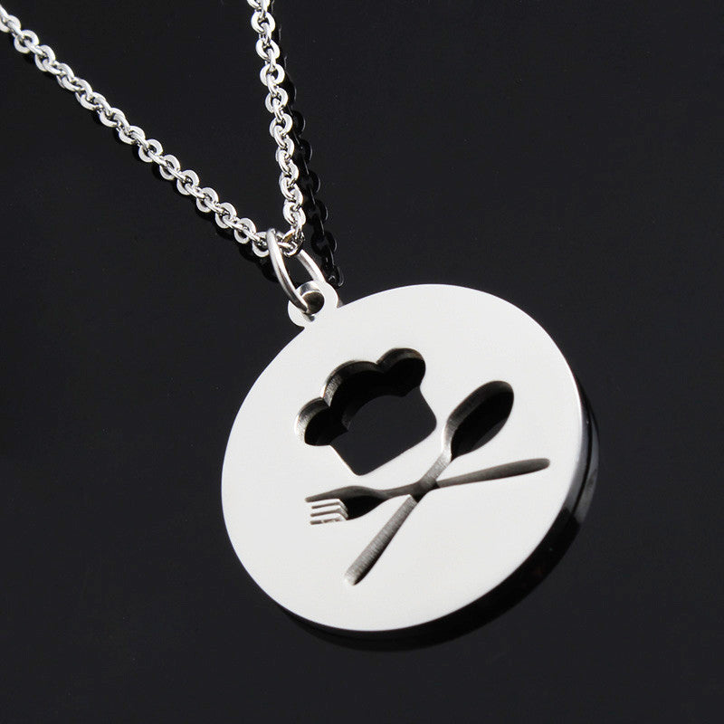 Fork and Spoon Choker Chain Necklace