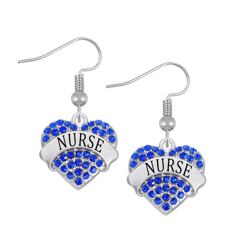Crystal Hearts Nurse Earrings