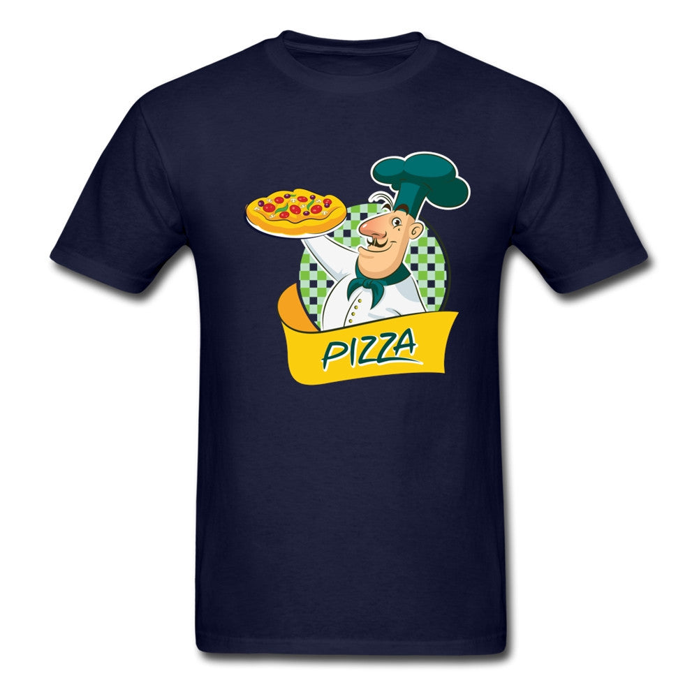 Chef with Pizza O Neck T-Shirts