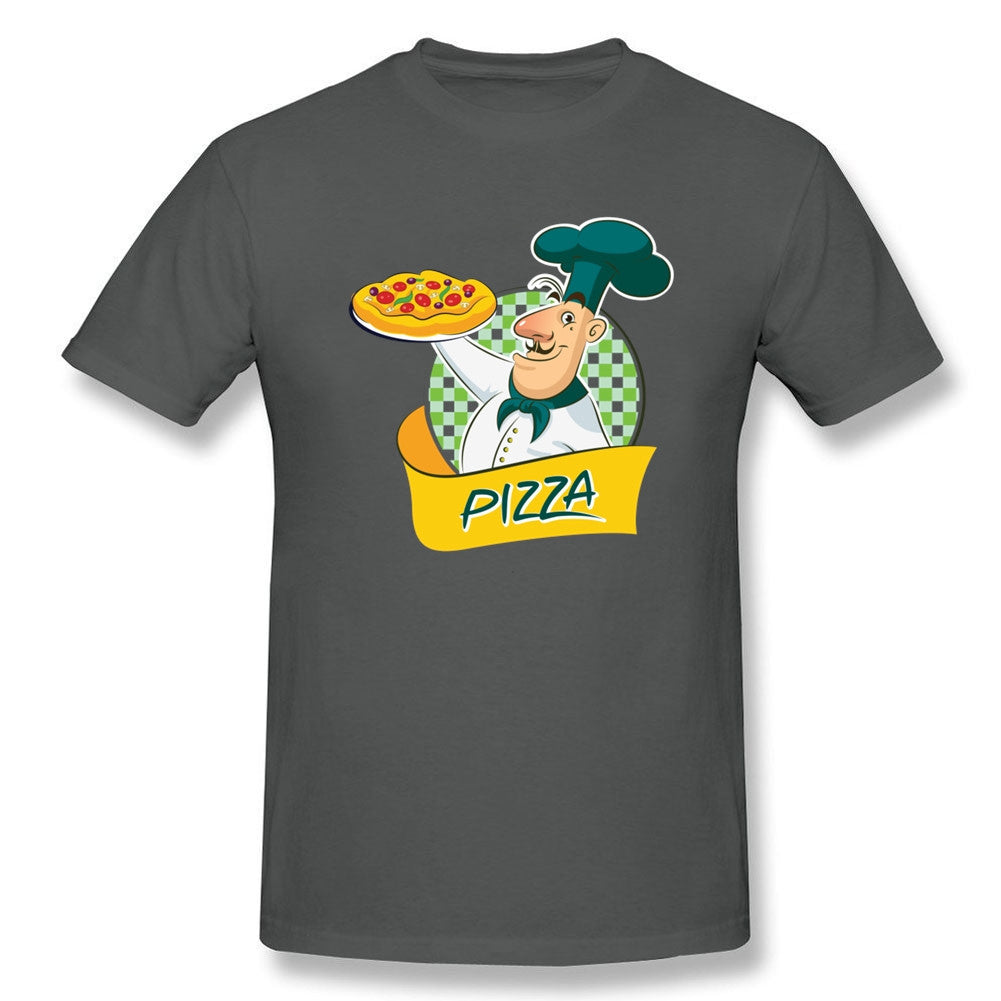 Chef with Pizza O Neck T-Shirts