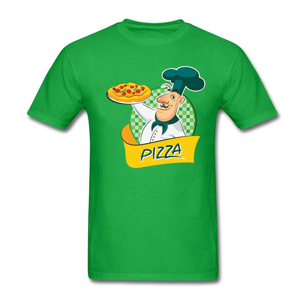 Chef with Pizza O Neck T-Shirts