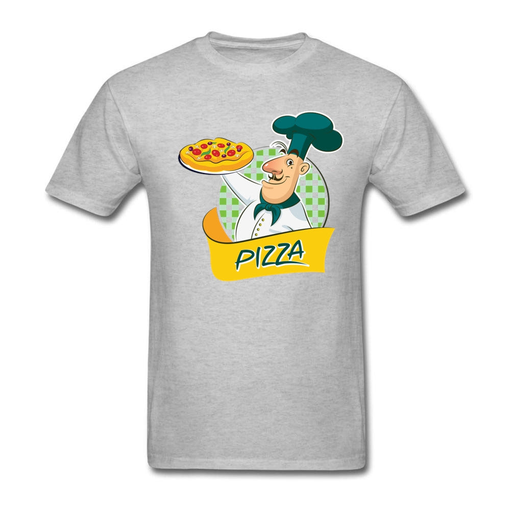 Chef with Pizza O Neck T-Shirts