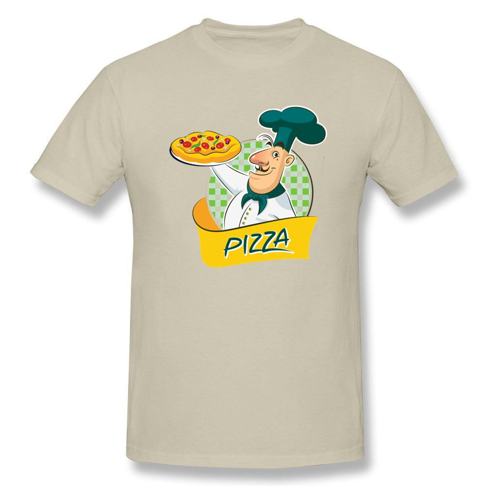 Chef with Pizza O Neck T-Shirts