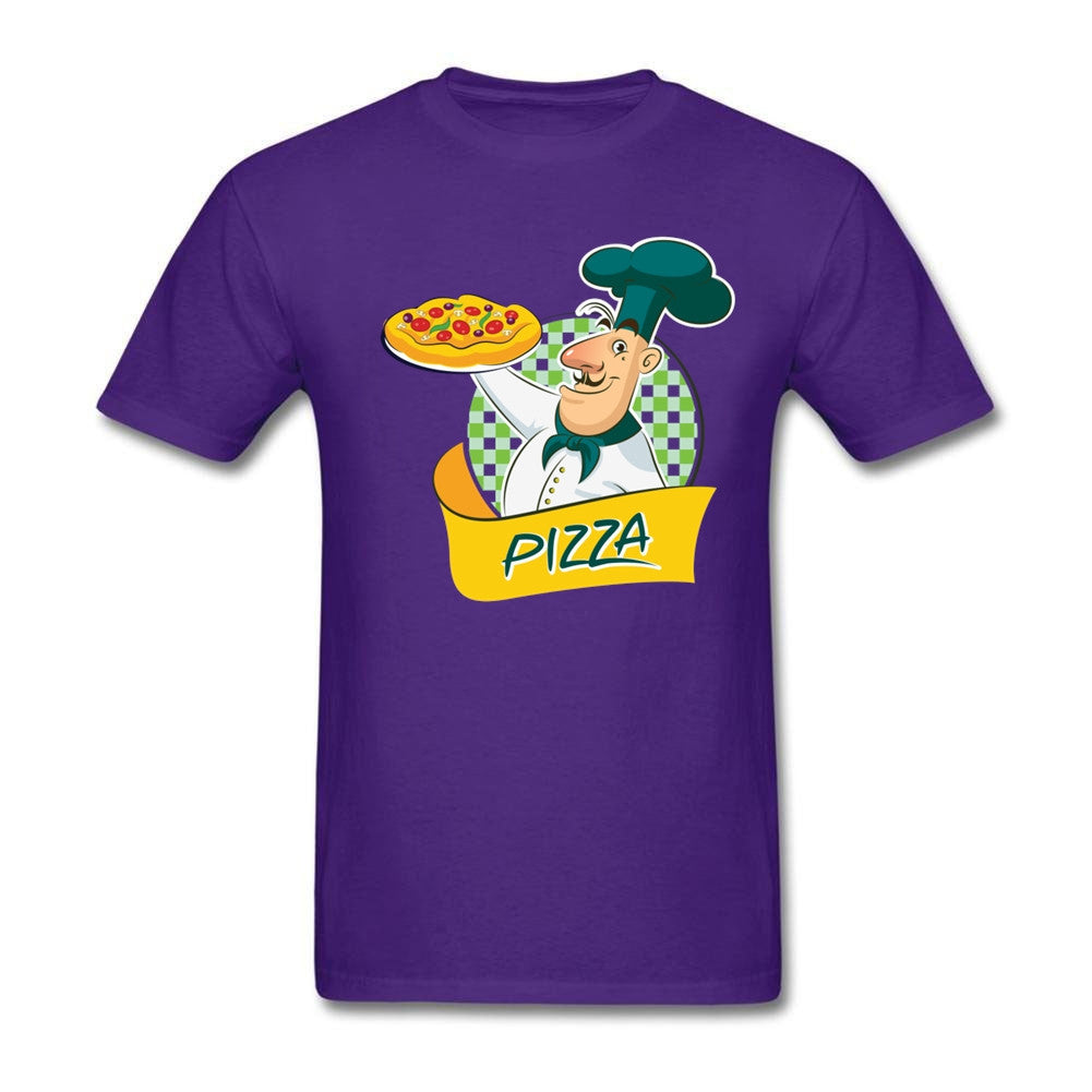 Chef with Pizza O Neck T-Shirts