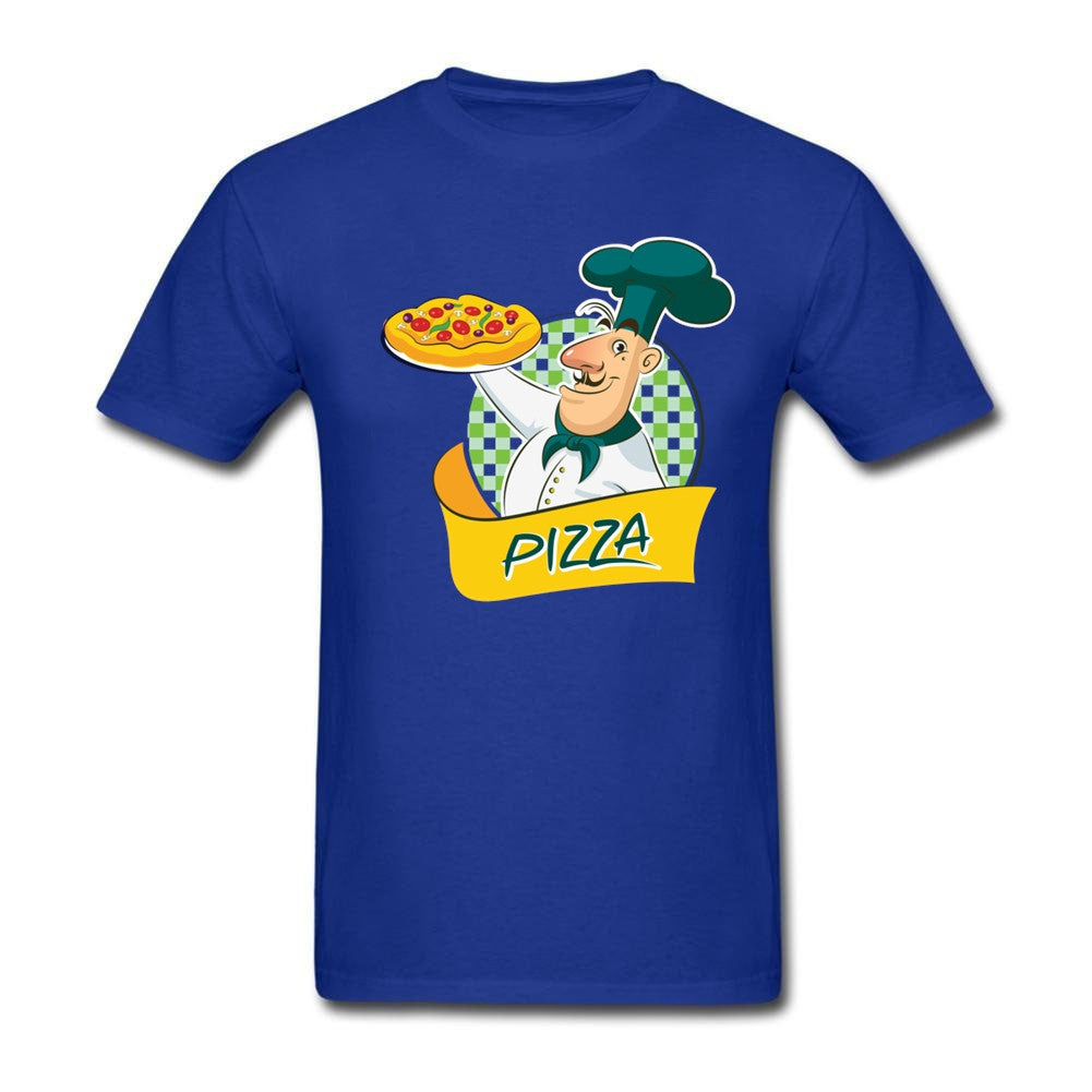 Chef with Pizza O Neck T-Shirts