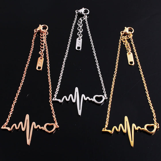 Medical Heartbeat Charm Bracelet