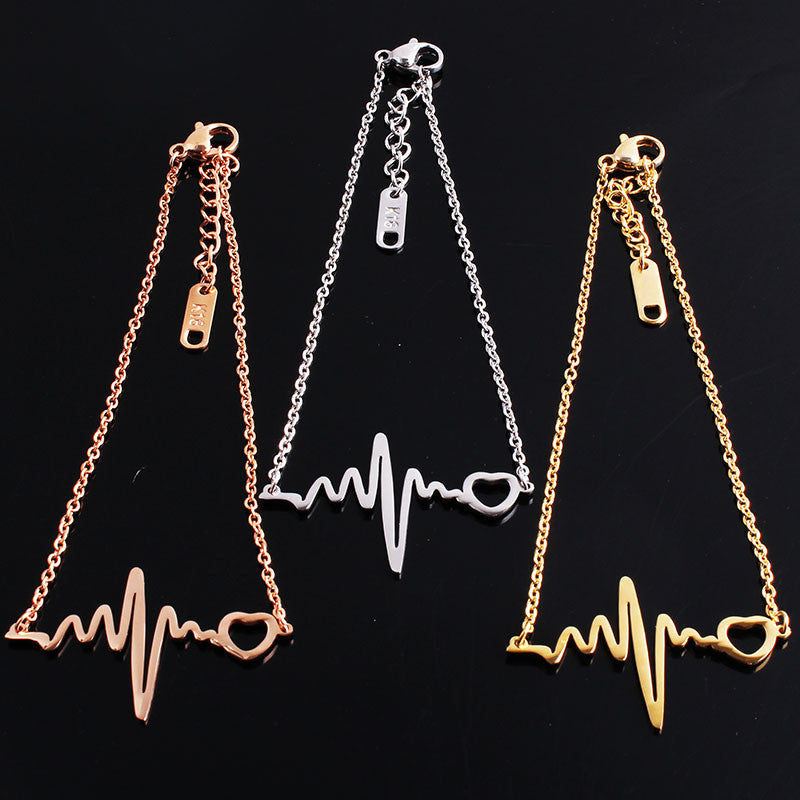 Medical Heartbeat Charm Bracelet