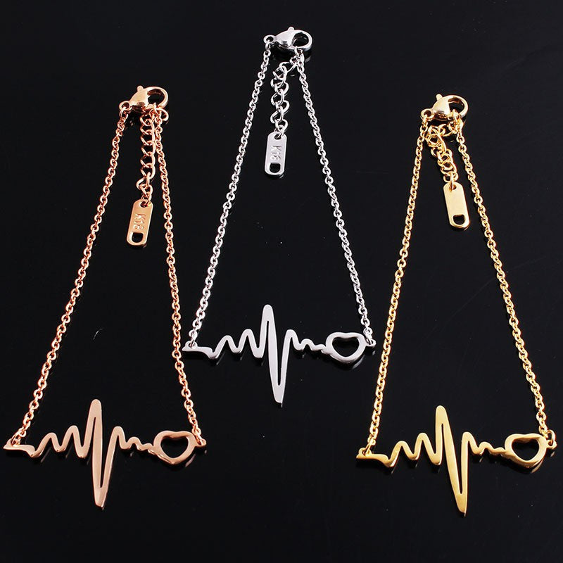 Medical Heartbeat Charm Bracelet