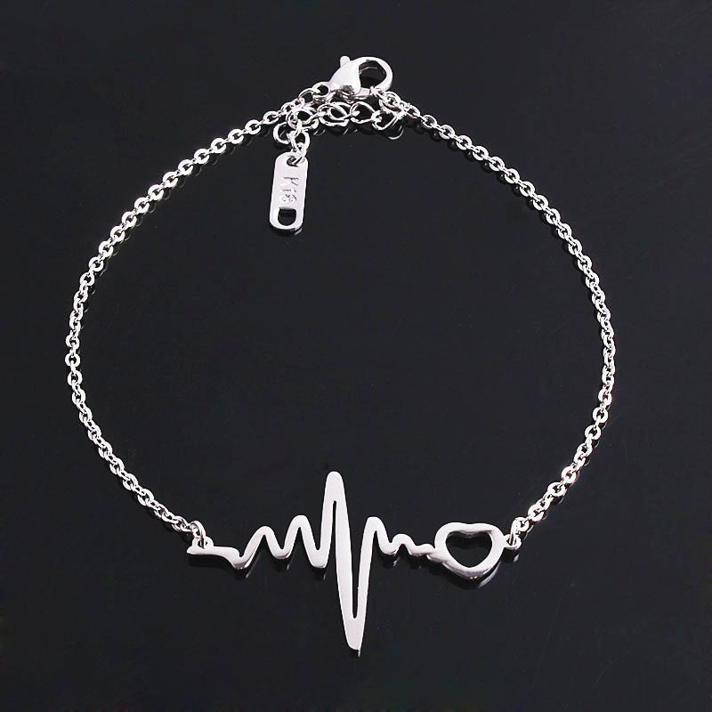 Medical Heartbeat Charm Bracelet