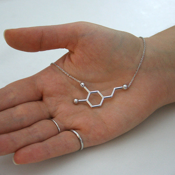 Serotonin Chemical Molecules Necklace