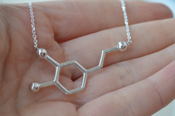 Serotonin Chemical Molecules Necklace